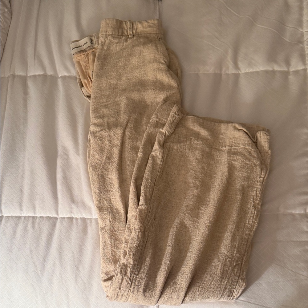 Abercrombie & Fitch Beige Straight Leg Pants